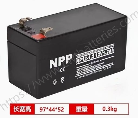 NP12-1.2 Rechargeable Battery VRLA Sealed Lead Acid AGM Batteries 12V 1.2Ah for Power Storage System