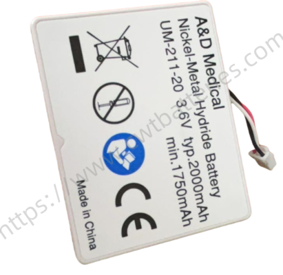 A&D Medical UM-211-20 Nickel-Metal Hydride Battery Ni-MH Rechargeable Batteries 3.6V 2000mAh