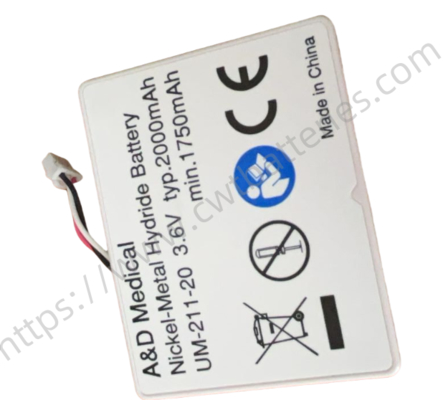 A&D Medical UM-211-20 Nickel-Metal Hydride Battery Ni-MH Rechargeable Batteries 3.6V 2000mAh
