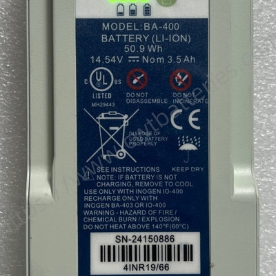 Inogen One G4 BA-400 Rechargeable Lithium Ion Battery Single Cell 14.54V 3.5Ah 50.9Wh