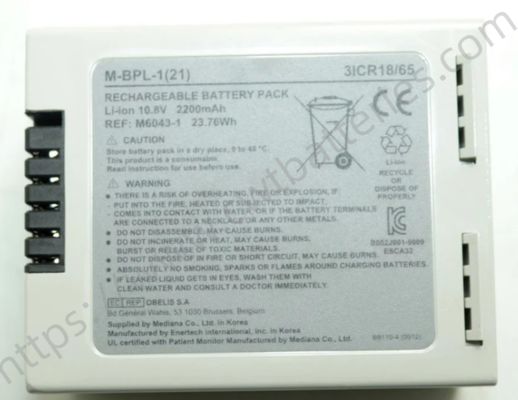 10.8V 2200mAh Li-ion Medical Battery M-BPL-1(21) Replacement