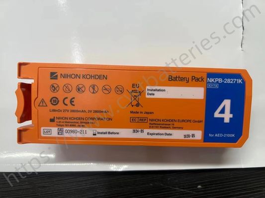 Nihon Kohden NKPB-28271K 27V 2800mAh LiMnO2 AED Battery with 90 Days Warranty for AED-2100 AED-2150 AED-2151 AED-2152 Defibrillator