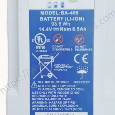 Inogen One G4 BA-408 14.4V 6.5Ah 93.6Wh Rechargeable Lithium Ion Medical Battery with Long Battery Life for Portable Oxygen Machines