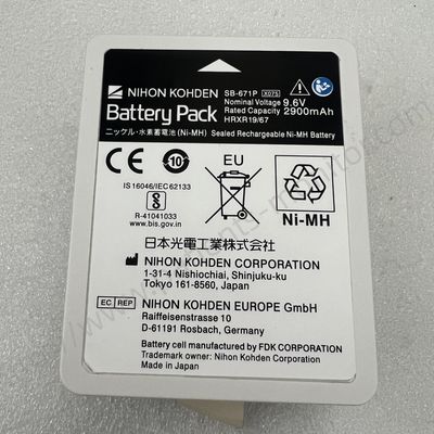 Nihon Kohden SB-671P 9.6V 2900mAh Ni-MH Rechargeable Battery for BSM 3000/6000/6300/6500/6700 Medical Equipment